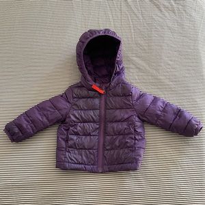 Primary 6-12 months puffer jacket purple